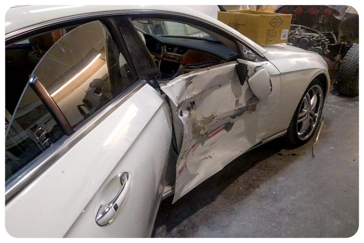 Mercedes-Benz CLS before repaint showing original condition
