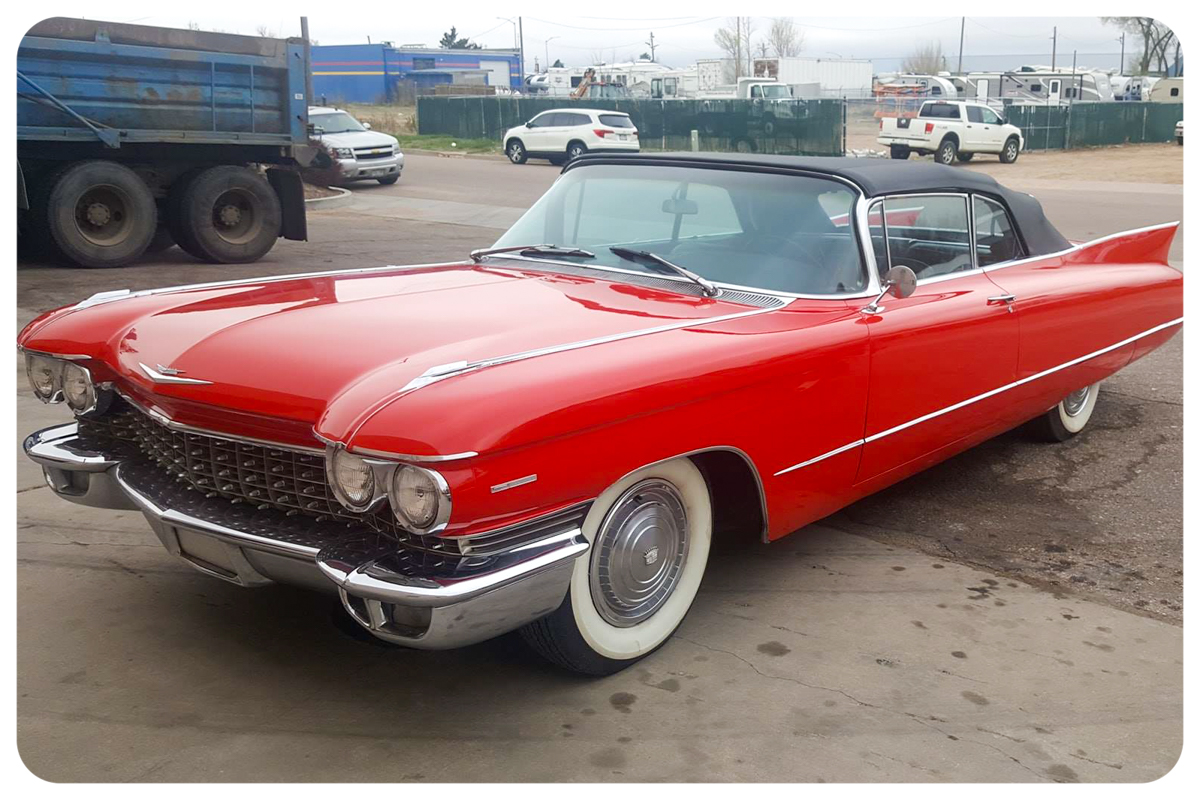 1962 Cadillac convertible iconic rear fins and taillights